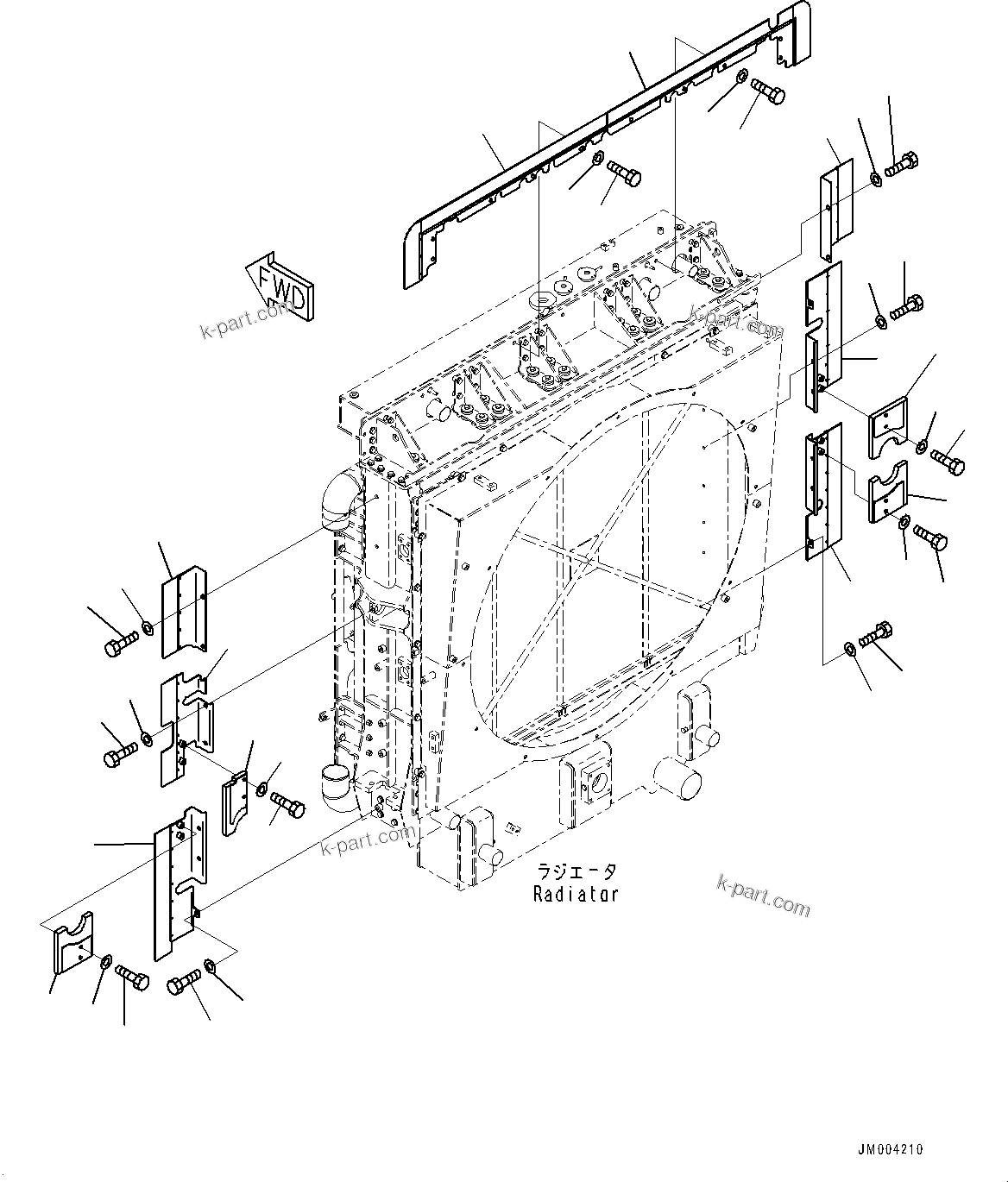 Komatsu parts book diagram for HD785-7 S/N 37001-UP: COOLING SYSTEM, BAFFLE PLATE (WITH BATTERY DISCONNECT SWITCH)(#30001-)