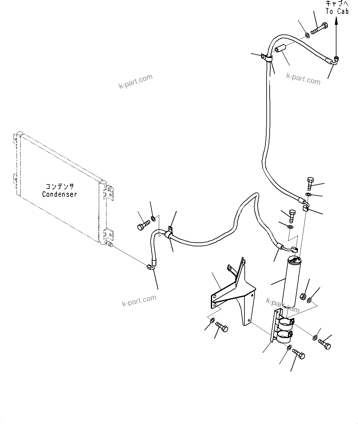 Komatsu parts book diagram for HD785-7 S/N 37001-UP: COOLING SYSTEM, AIR CONDITIONER RELATED PARTS(#37001-)