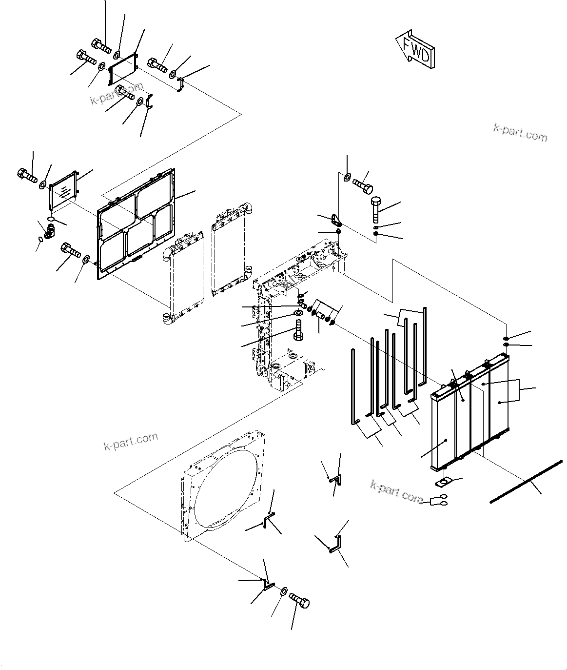 Komatsu parts book diagram for HD785-7 S/N 37001-UP: COOLING SYSTEM, RADIATOR (2/2) (FOR EXTREME HOT AREA SPECIFICATION)(#30001-)