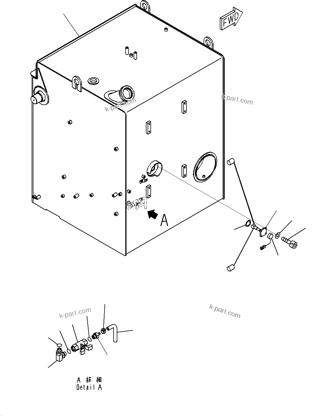 Komatsu parts book diagram for HD785-7 S/N 37001-UP: FUEL TANK, TANK(#30001-30472)