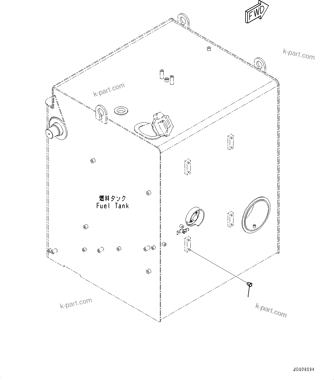 Komatsu parts book diagram for HD785-7 S/N 37001-UP: FUEL TANK, BLIND PLUG(#30001-)