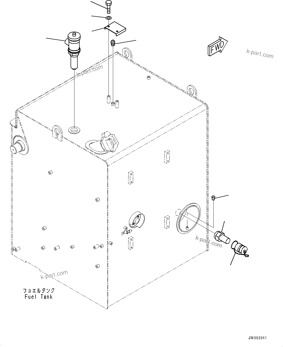 Komatsu parts book diagram for HD785-7 S/N 37001-UP: FUEL TANK, QUICK CHARGE VALVE (WITH QUICK COUPLING, FUEL TANK)(#30001-30000)