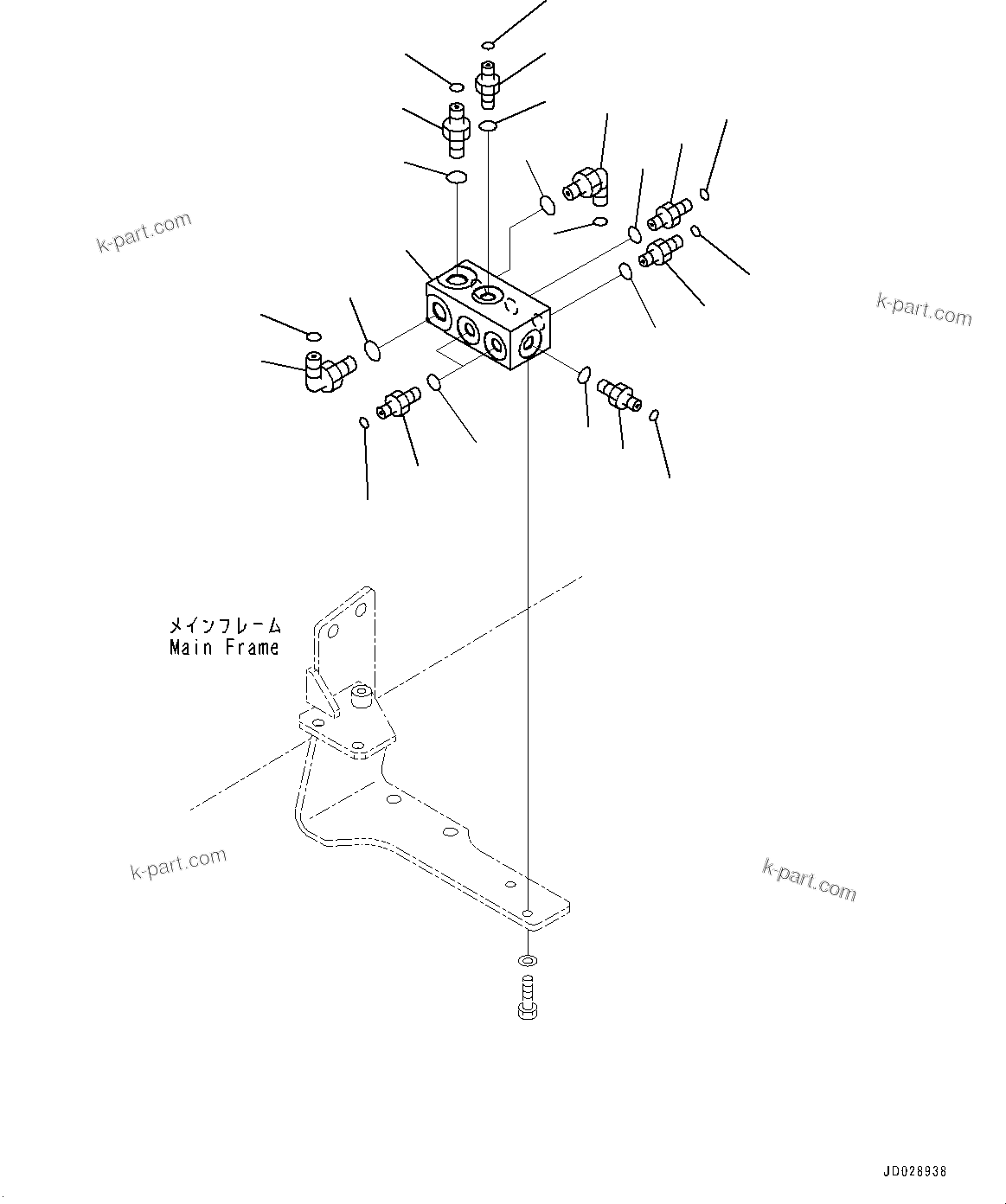 Komatsu parts book diagram for HD785-7 S/N 37001-UP: FUEL PIPING, BLOCK(#30001-)