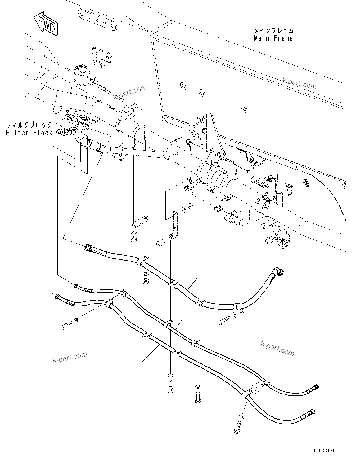 Komatsu parts book diagram for HD785-7 S/N 37001-UP: FUEL PIPING, HOSE(#30001-)