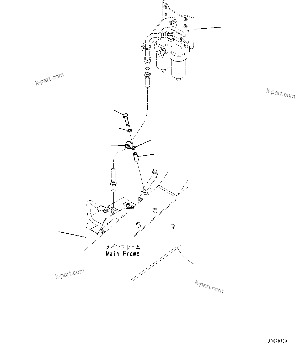 Komatsu parts book diagram for HD785-7 S/N 37001-UP: FUEL PIPING, WATER SEPARATOR TO FILTER R.H.(#30001-)