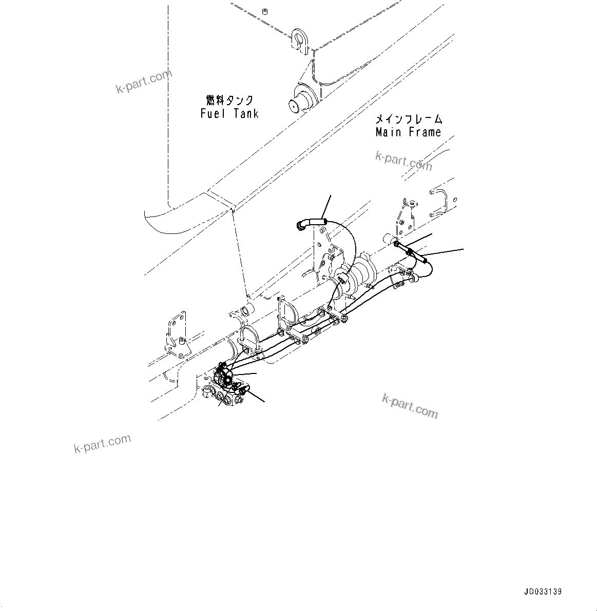 Komatsu parts book diagram for HD785-7 S/N 37001-UP: FUEL PIPING, HOSE (WITH BIODIESEL FUEL B30)(#30001-)