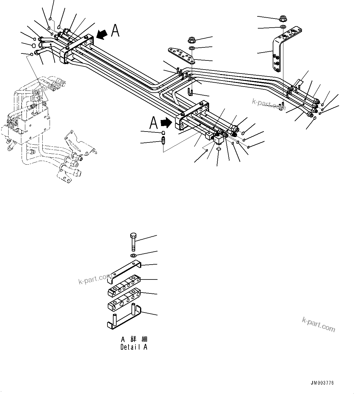 Komatsu parts book diagram for HD785-7 S/N 37001-UP: BATTERY BOX AND REAR HOOD, UNDER HOOD(#30001-)