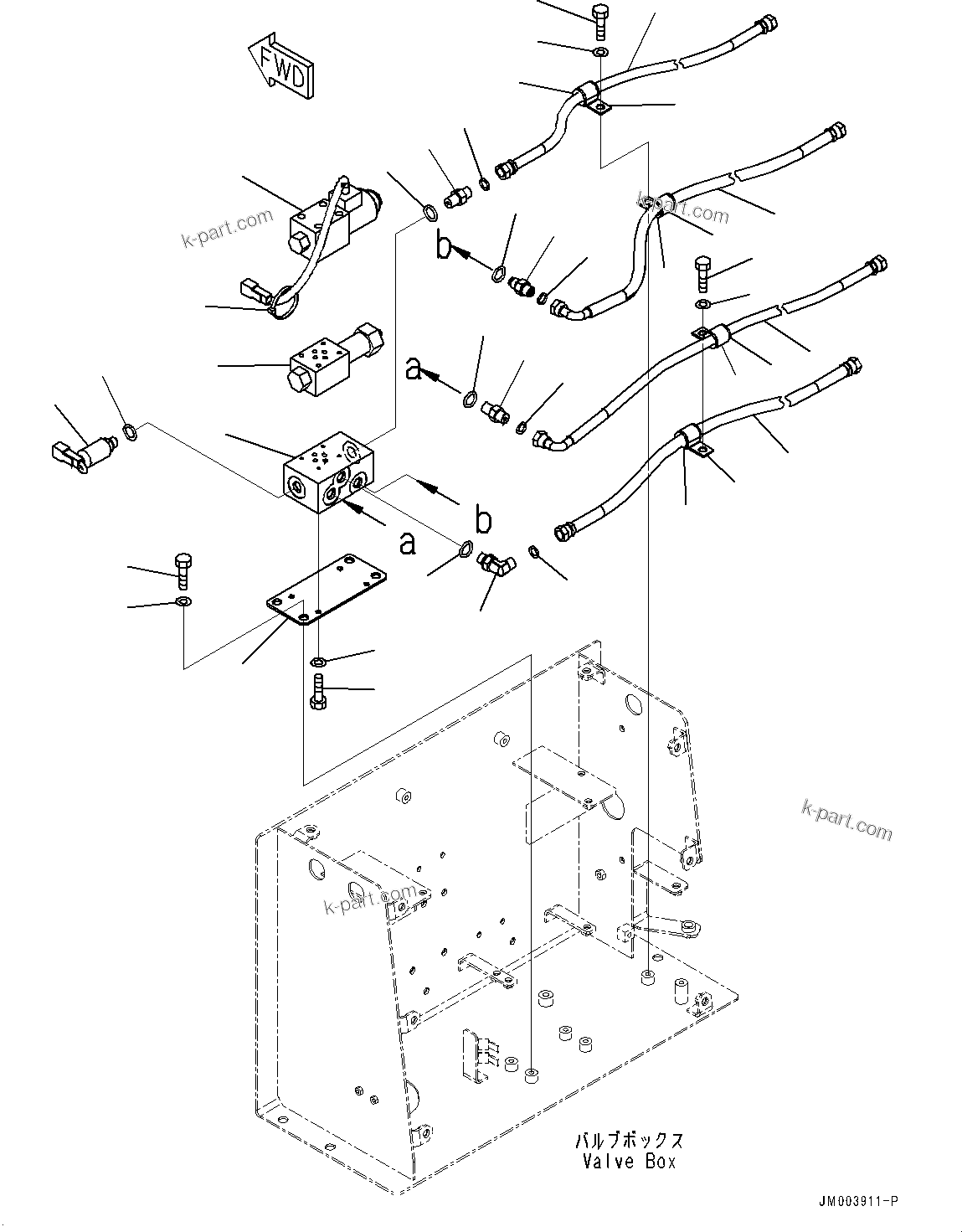 Komatsu parts book diagram for HD785-7 S/N 37001-UP: BATTERY BOX AND REAR HOOD, EXHAUST BRAKE VALVE(#30001-)