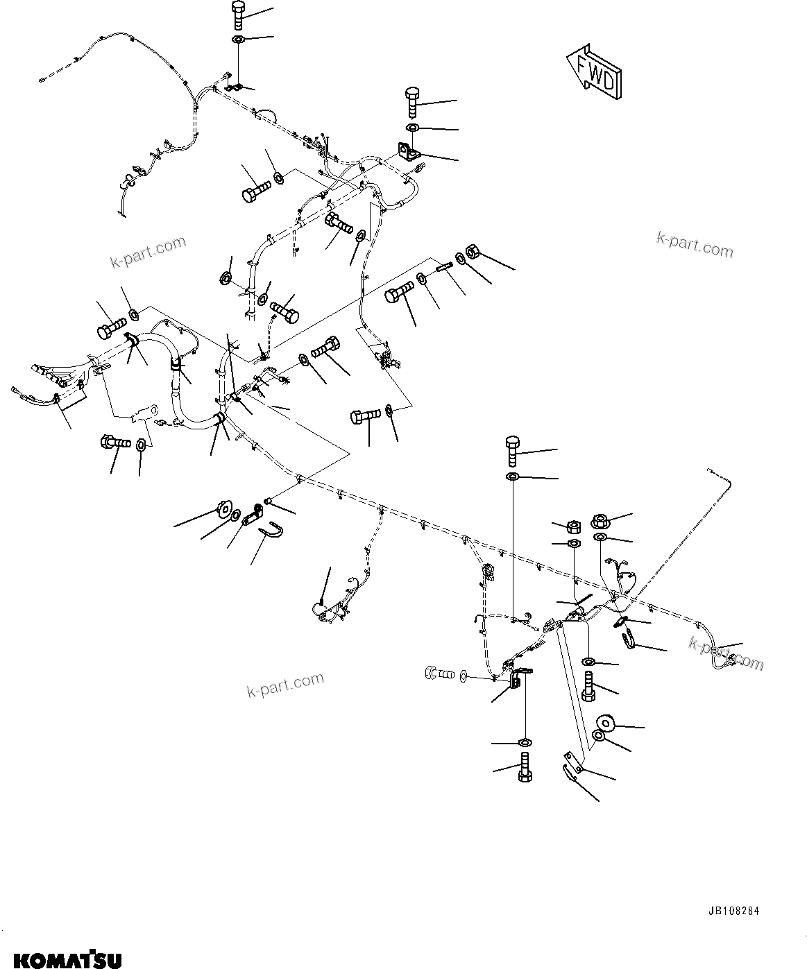 Komatsu parts book diagram for HD785-7 S/N 37001-UP: ELECTRIC WIRING HARNESS, MAIN WIRING HARNESS (2/2) (WITH EXTRA BAD FUEL AND POOR FUEL SPECIFICATION, WATER+DUST, ADDITIONAL FILT