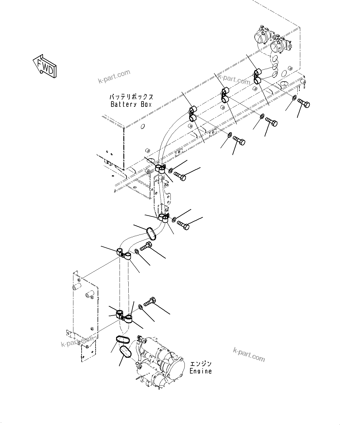 Komatsu parts book diagram for HD785-7 S/N 37001-UP: ELECTRIC WIRING HARNESS, MOUNTING PARTS(#30001-)