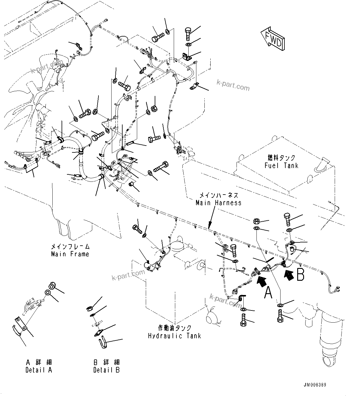 Komatsu parts book diagram for HD785-7 S/N 37001-UP: ELECTRIC WIRING HARNESS, MAIN WIRING HARNESS (2/2)(#31143-)