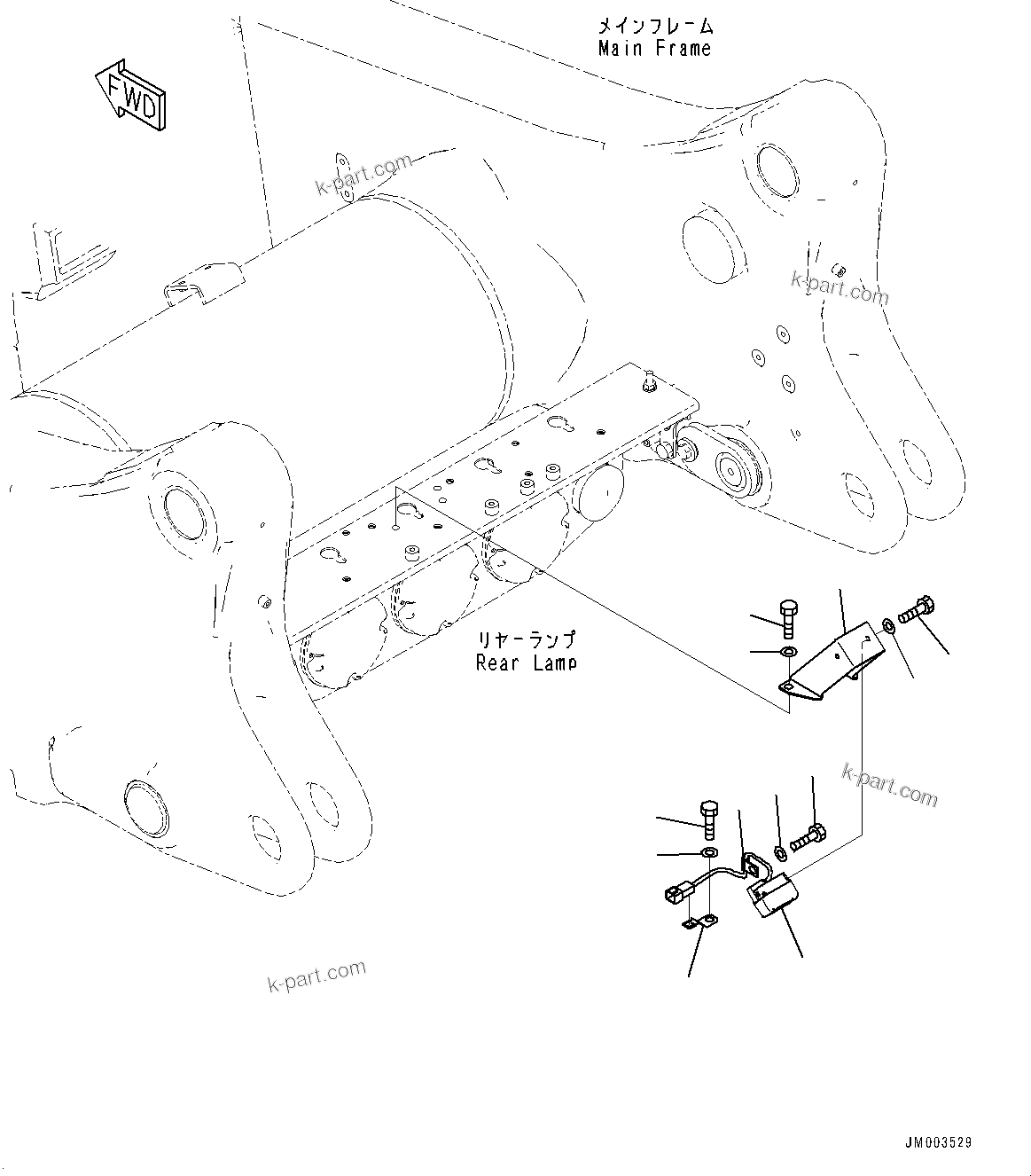 Komatsu parts book diagram for HD785-7 S/N 37001-UP: REAR COMBINATION LAMP AND BACKUP ALARM, REAR CAMERA(#30001-)
