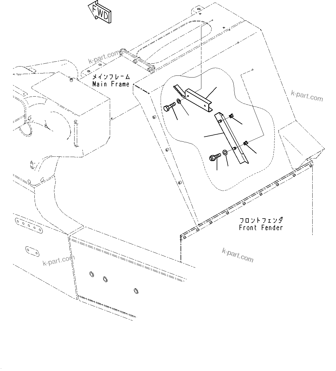 Komatsu parts book diagram for HD785-7 S/N 37001-UP: SIDE LAMP, WIRING HARNESS COVER(#30001-)