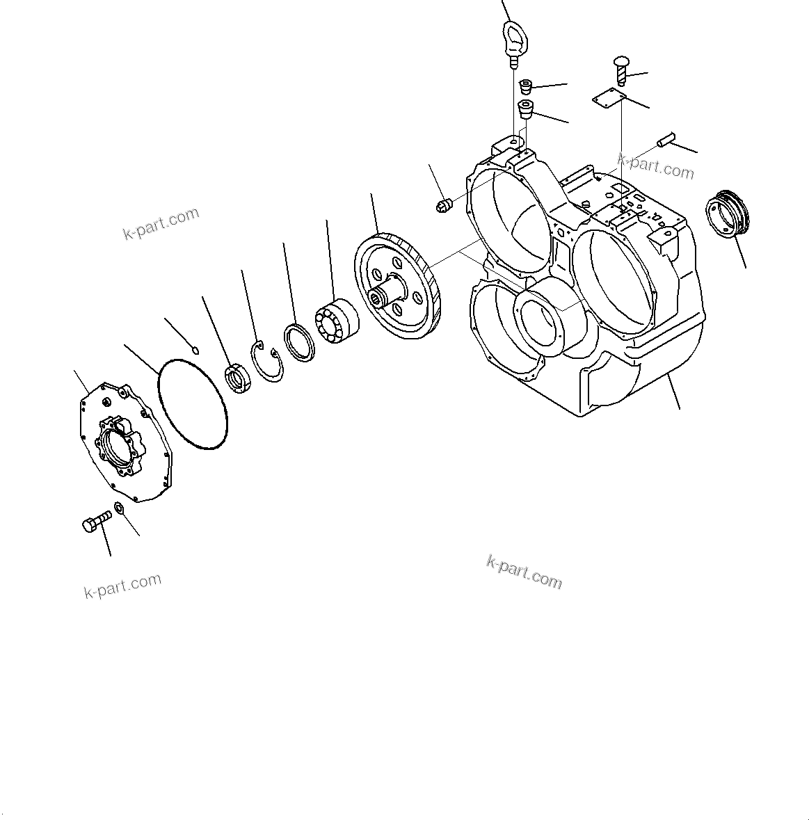 Komatsu parts book diagram for HD785-7 S/N 37001-UP: TORQUE CONVERTER AND TRANSMISSION, PTO (POWER TAKE OFF) ASSEMBLY(#30001-)