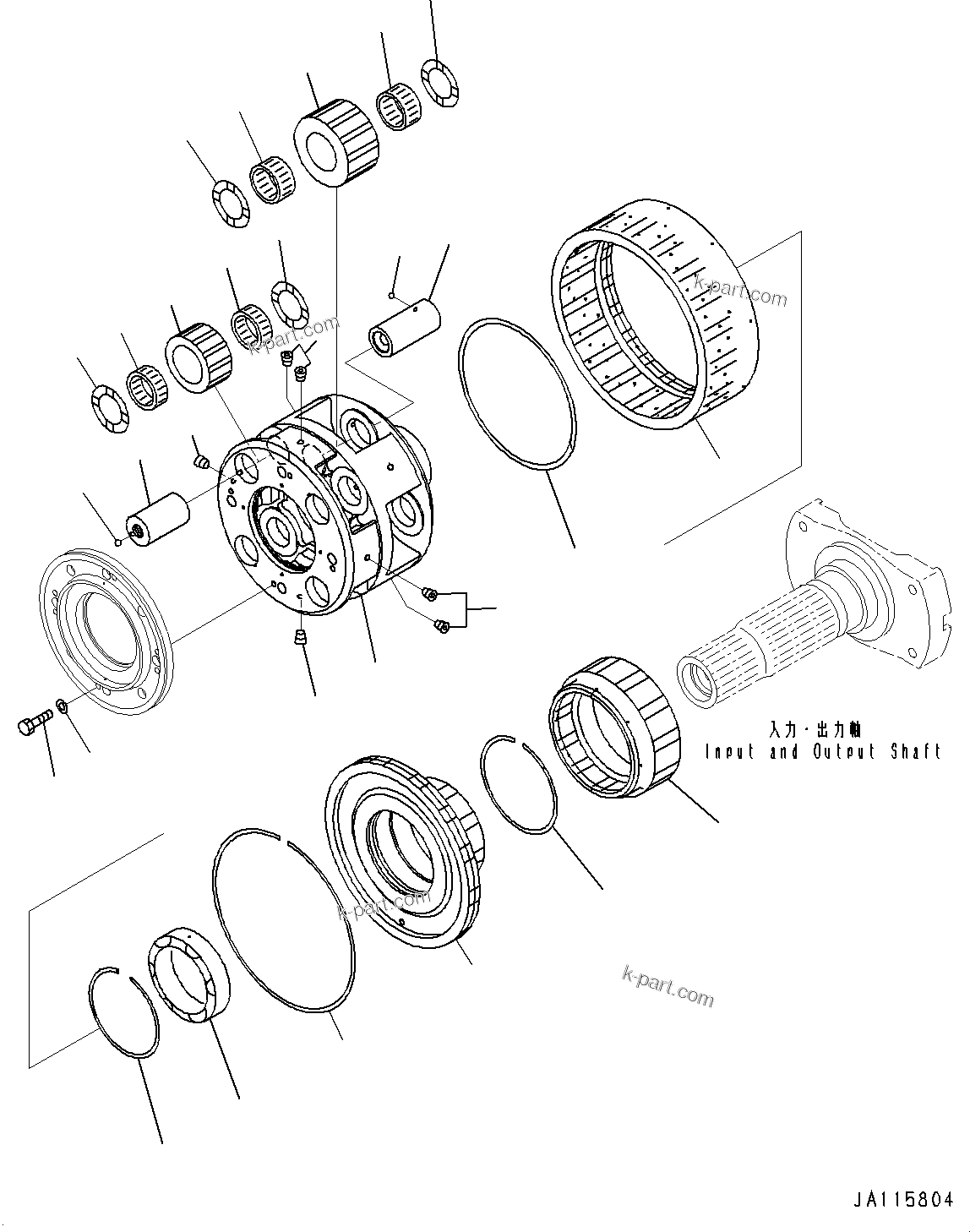 Komatsu parts book diagram for HD785-7 S/N 37001-UP: TORQUE CONVERTER AND TRANSMISSION, CARRIER (2/4)(#30001-)