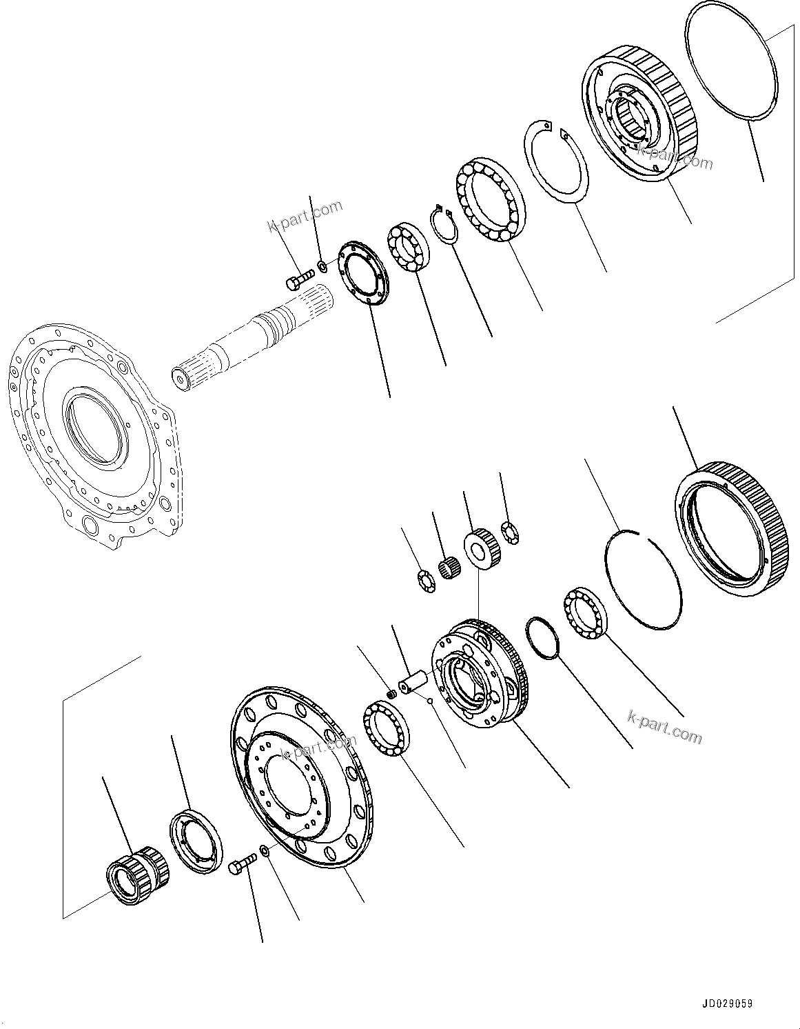 Komatsu parts book diagram for HD785-7 S/N 37001-UP: TORQUE CONVERTER AND TRANSMISSION, CARRIER (4/4)(#30001-)