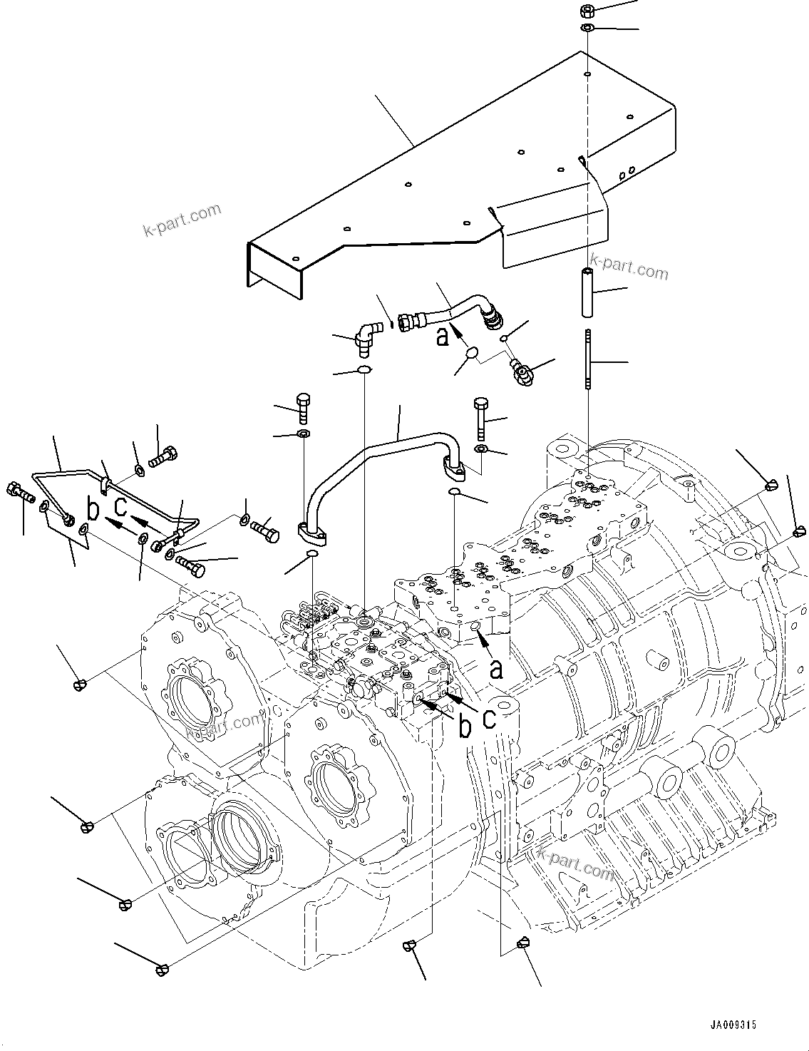 Komatsu parts book diagram for HD785-7 S/N 37001-UP: TORQUE CONVERTER AND TRANSMISSION, DOCKING UNIT(#109724-)