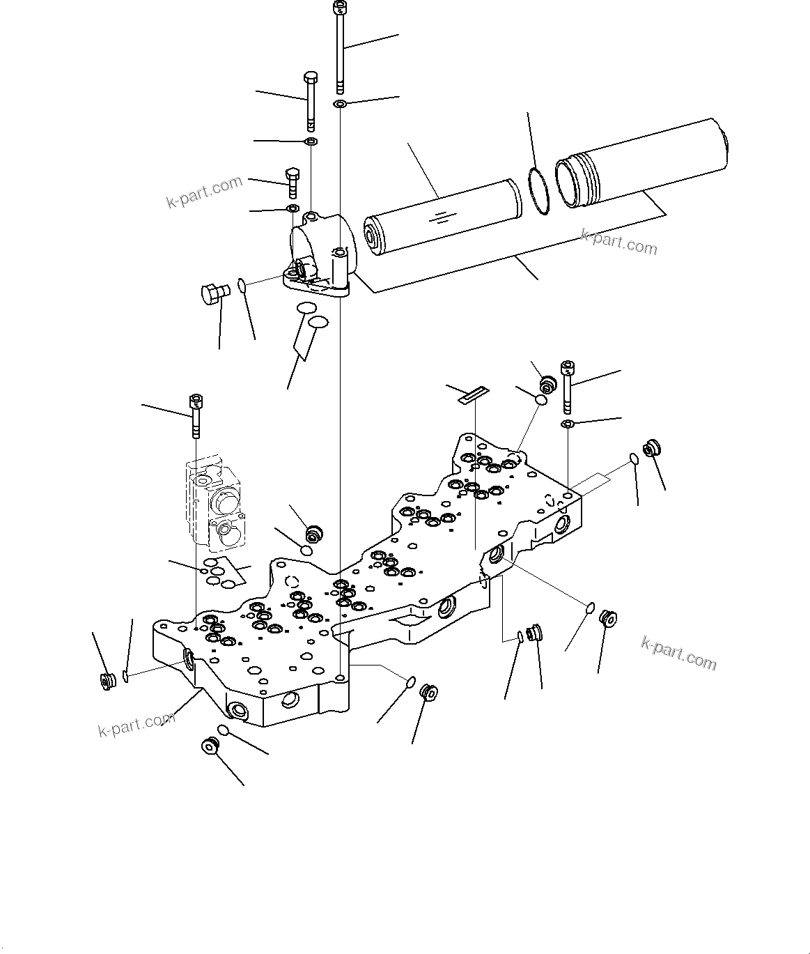 Komatsu parts book diagram for HD785-7 S/N 37001-UP: TORQUE CONVERTER AND TRANSMISSION, TRANSMISSION CONTROL VALVE (2/2)(#30001-)