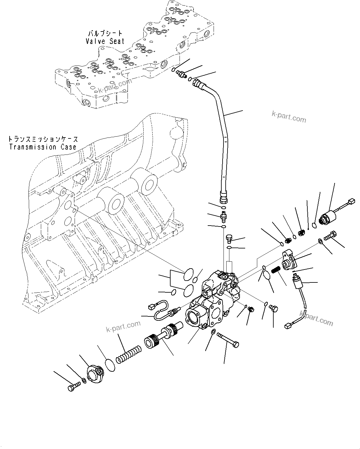 Komatsu parts book diagram for HD785-7 S/N 37001-UP: TORQUE CONVERTER AND TRANSMISSION, MAIN FLOW SELECTOR VALVE(#30001-)