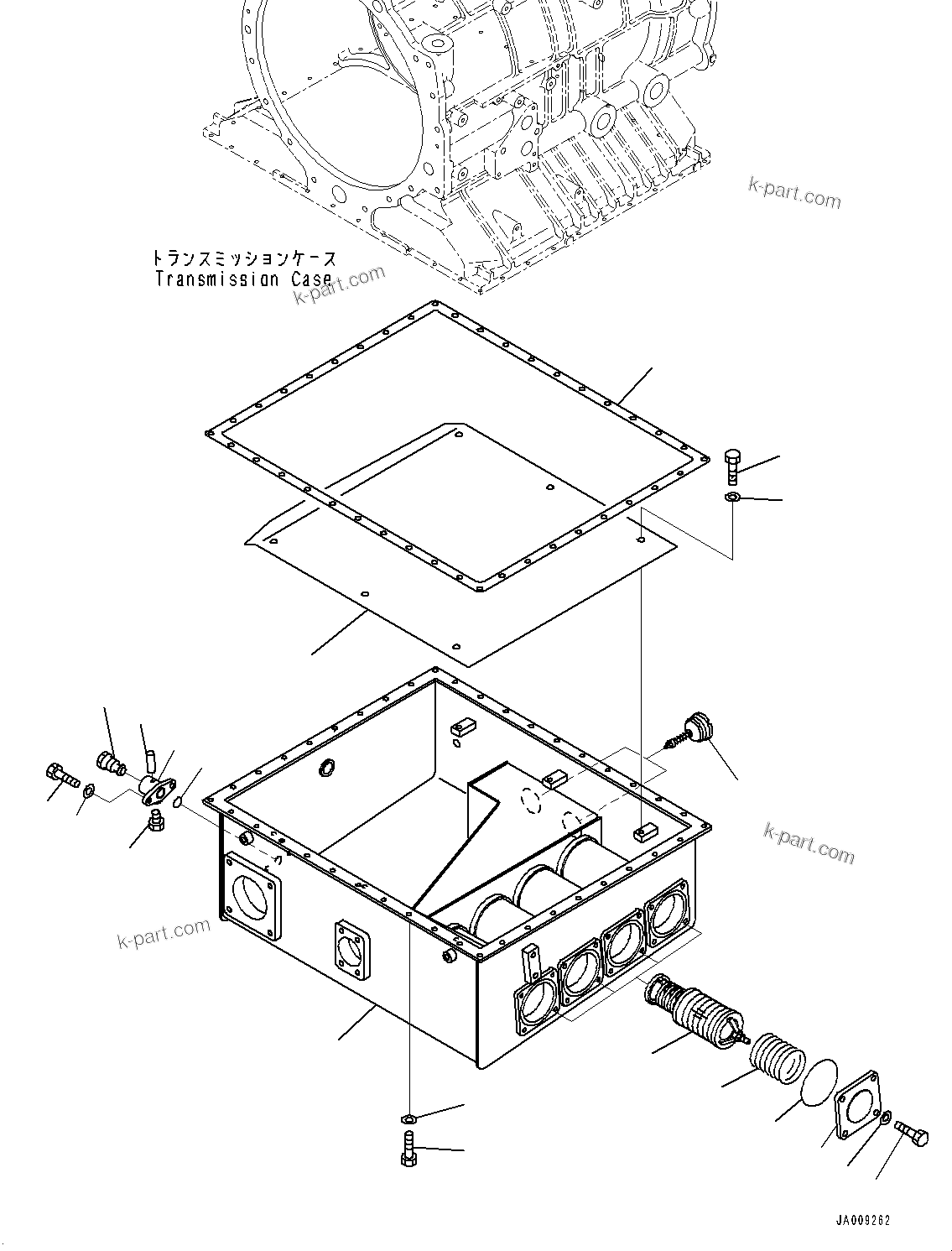 Komatsu parts book diagram for HD785-7 S/N 37001-UP: TORQUE CONVERTER AND TRANSMISSION, OIL PAN (1/2)(#30001-)