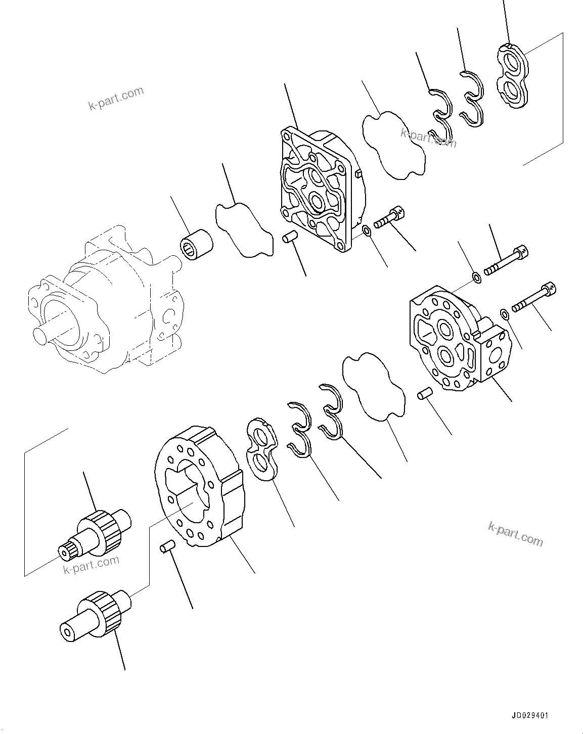 Komatsu parts book diagram for HD785-7 S/N 37001-UP: TORQUE CONVERTER AND TRANSMISSION, INNER PARTS, BRAKE COOLING PUMP (2/2)(#30001-)