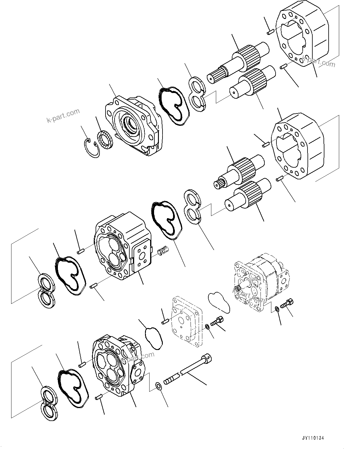 Komatsu parts book diagram for HD785-7 S/N 37001-UP: TORQUE CONVERTER AND TRANSMISSION, GEAR PUMP (2/2) (TRANSMISSION AND TORQUE CONVERTER LUBRICATION PUMP)(#33301-)