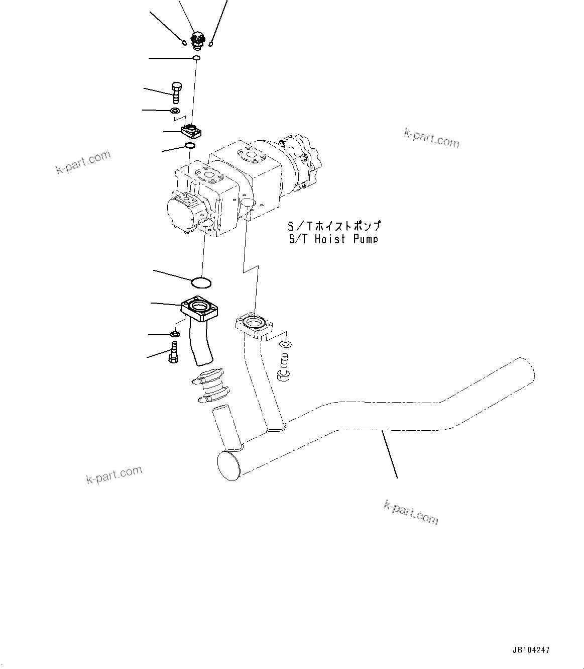 Komatsu parts book diagram for HD785-7 S/N 37001-UP: TORQUE CONVERTER AND TRANSMISSION, PUMP SUCTION (WITH ENGINE EXHAUST BRAKE SYSTEM)(#33301-)
