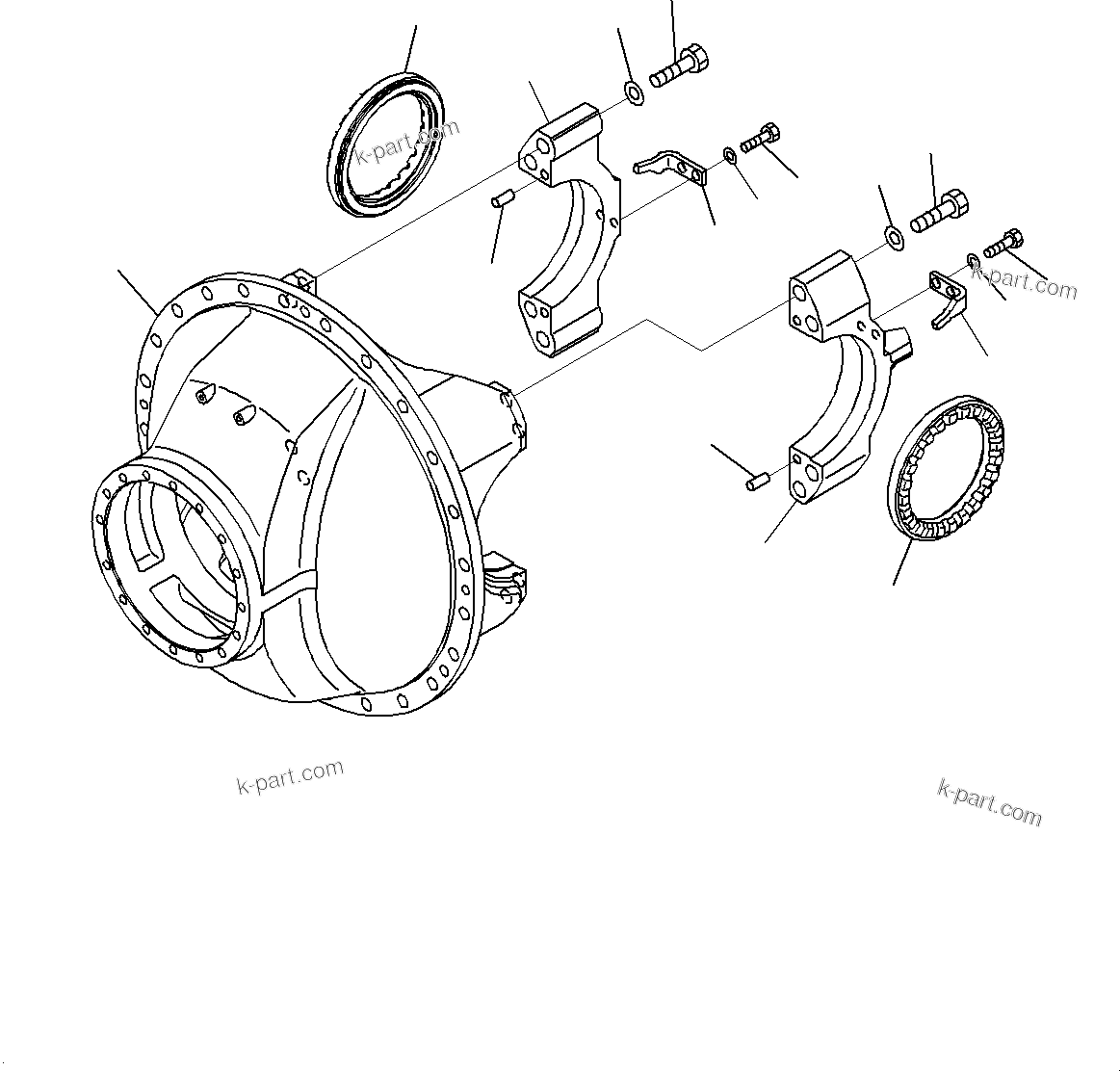 Komatsu parts book diagram for HD785-7 S/N 37001-UP: REAR AXLE, DIFFERENTIAL (1/3)(#30001-)
