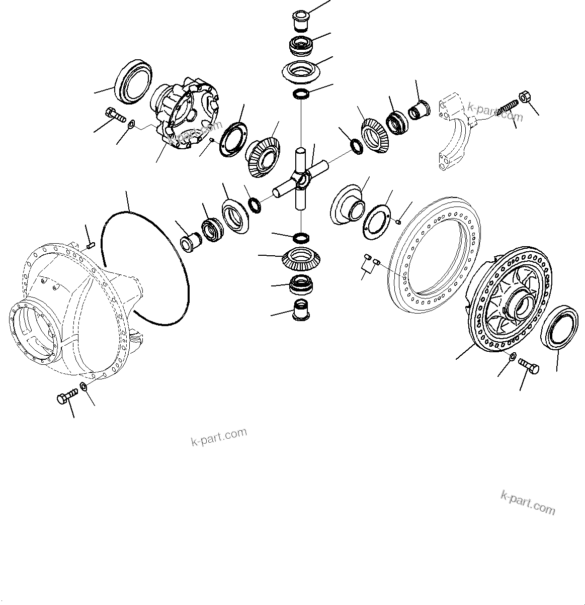 Komatsu parts book diagram for HD785-7 S/N 37001-UP: REAR AXLE, DIFFERENTIAL (3/3)(#30001-)
