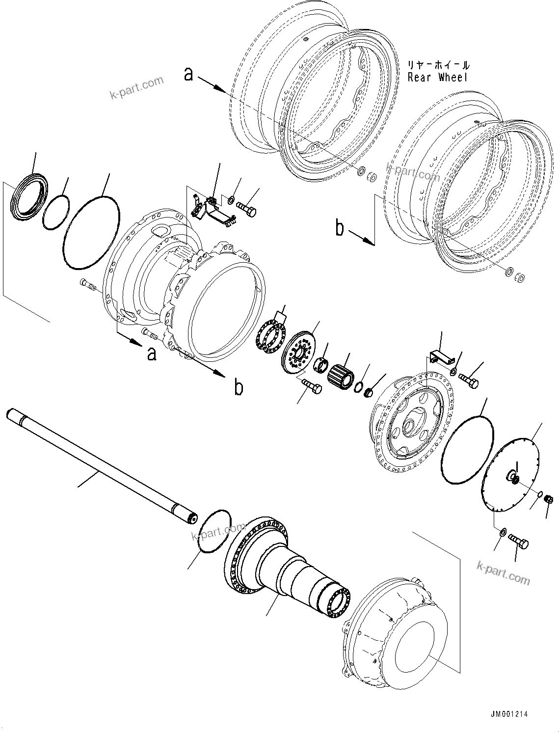Komatsu parts book diagram for HD785-7 S/N 37001-UP: REAR AXLE, FINAL DRIVE L.H. (2/2)(#30001-)