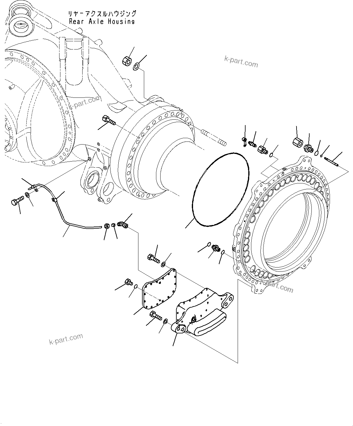 Komatsu parts book diagram for HD785-7 S/N 37001-UP: REAR AXLE, FINAL DRIVE, BRAKE, L.H. (3/4)(#30001-)