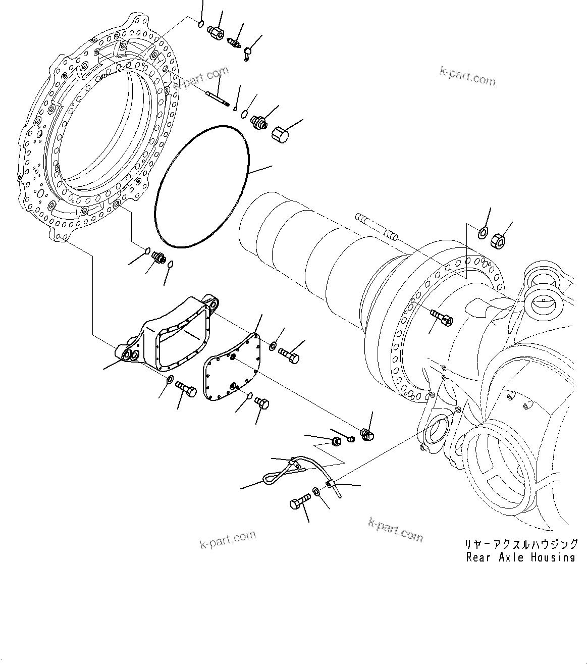 Komatsu parts book diagram for HD785-7 S/N 37001-UP: REAR AXLE, FINAL DRIVE, BRAKE, R.H. (3/4)(#30001-)