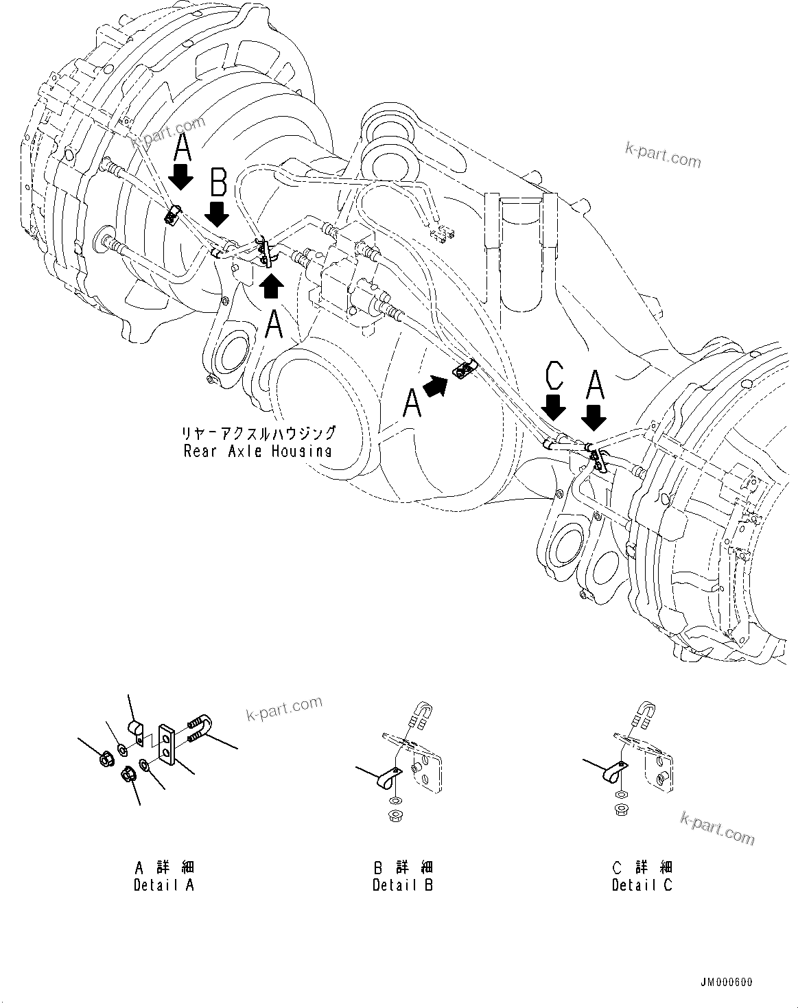 Komatsu parts book diagram for HD785-7 S/N 37001-UP: REAR AXLE, SENSOR(#30001-)