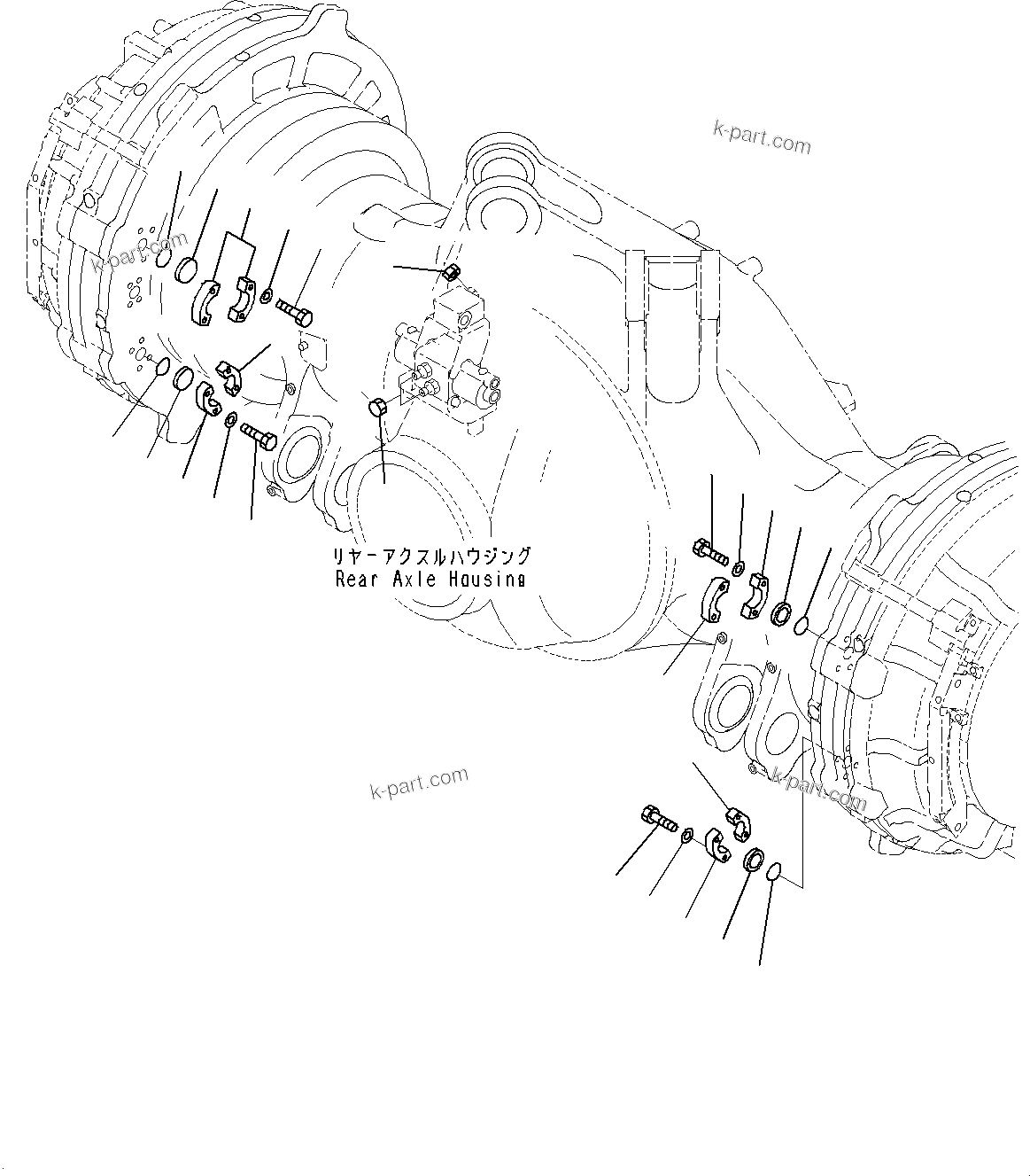 Komatsu parts book diagram for HD785-7 S/N 37001-UP: REAR AXLE, BLIND PARTS(#30001-)