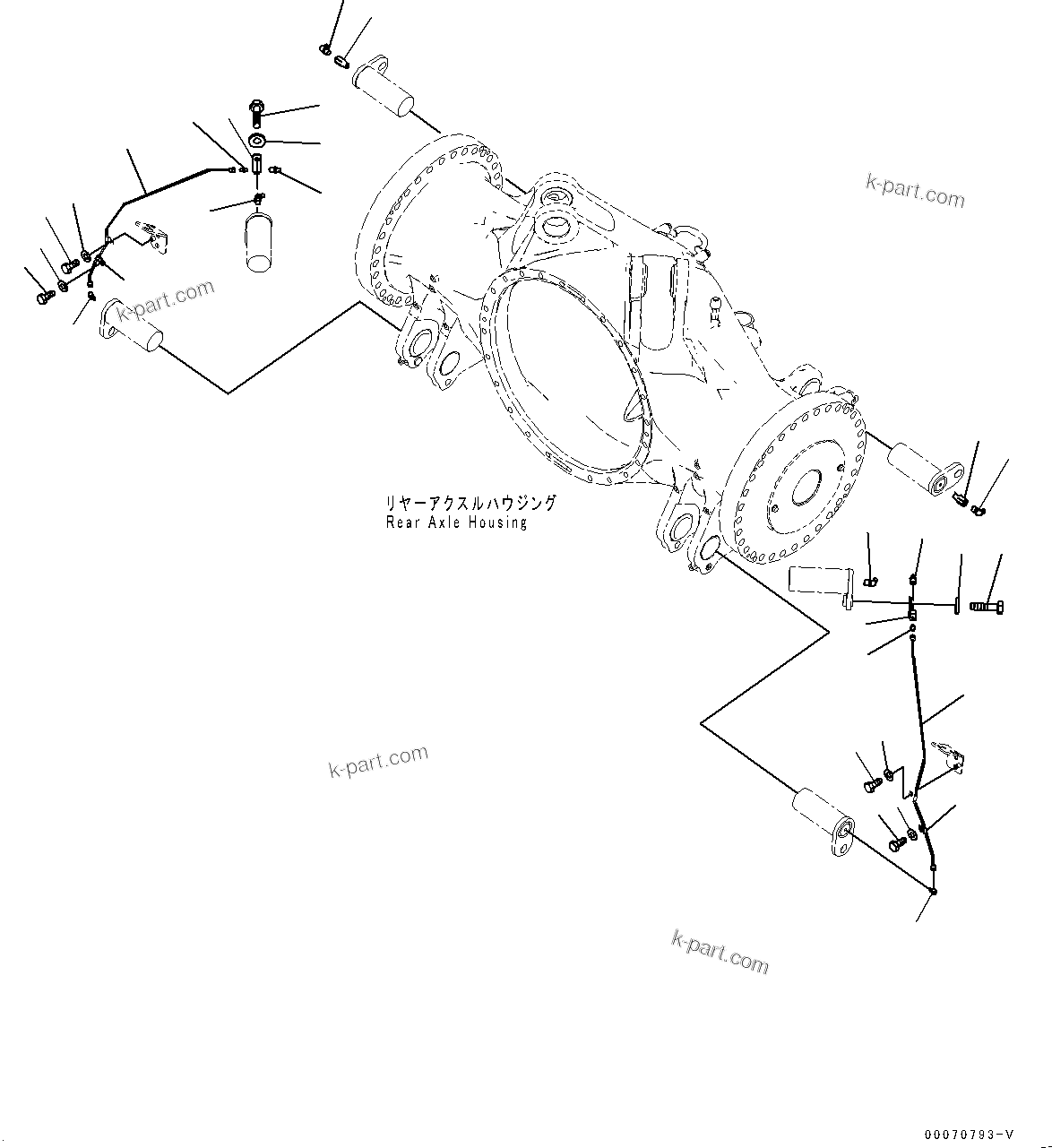 Komatsu parts book diagram for HD785-7 S/N 37001-UP: REAR AXLE, LUBRICATION(#30001-30399)