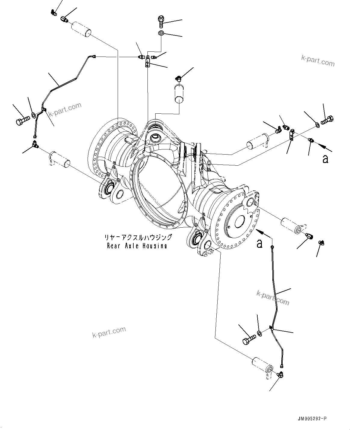 Komatsu parts book diagram for HD785-7 S/N 37001-UP: REAR AXLE, LUBRICATION(#30615-)
