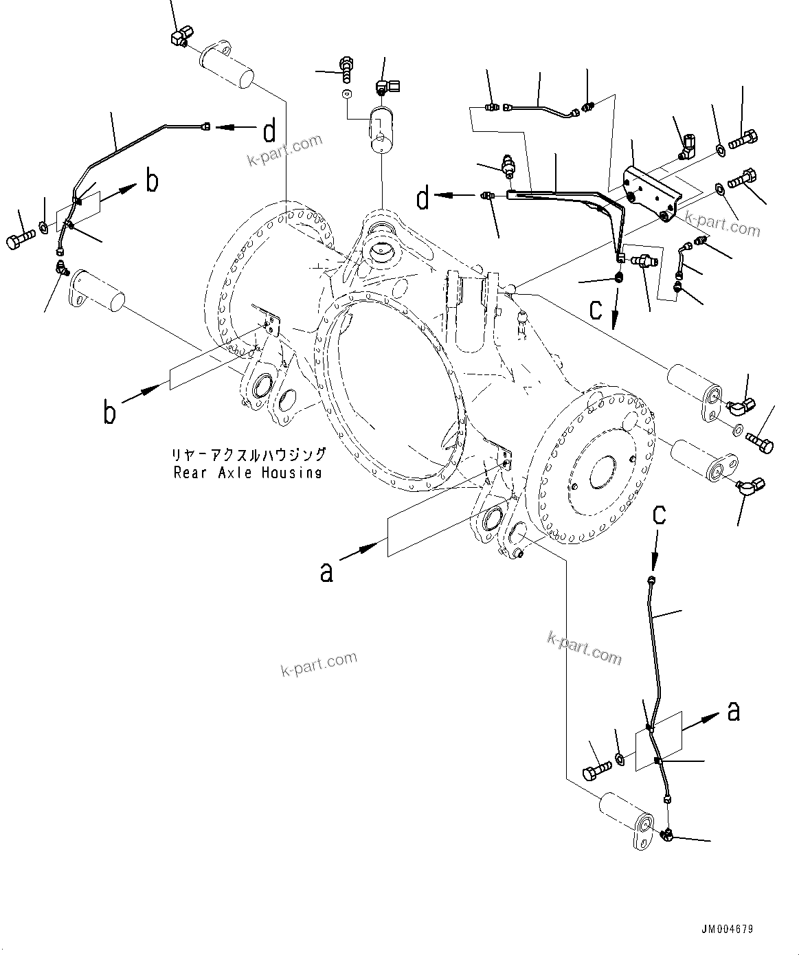 Komatsu parts book diagram for HD785-7 S/N 37001-UP: REAR AXLE, LUBRICATION (WITH AUTO-GREASING SYSTEM)(#30400-30614)