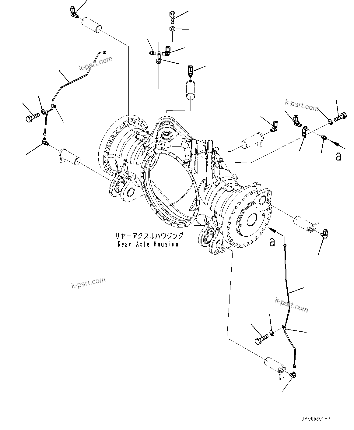 Komatsu parts book diagram for HD785-7 S/N 37001-UP: REAR AXLE, LUBRICATION (WITH AUTO-GREASING SYSTEM)(#30615-)