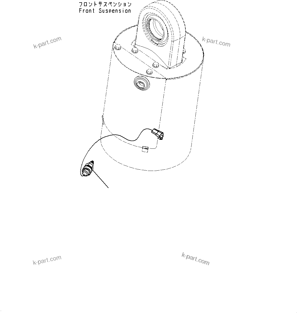 Komatsu parts book diagram for HD785-7 S/N 37001-UP: FRONT AXLE, SENSOR, R.H.(#31800-)