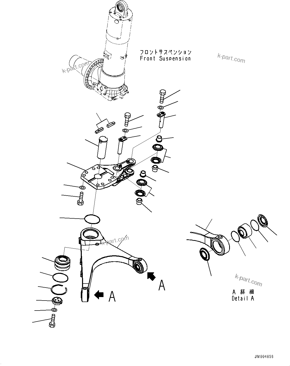 Komatsu parts book diagram for HD785-7 S/N 37001-UP: FRONT AXLE, LEVER, R.H.(#31800-32921)