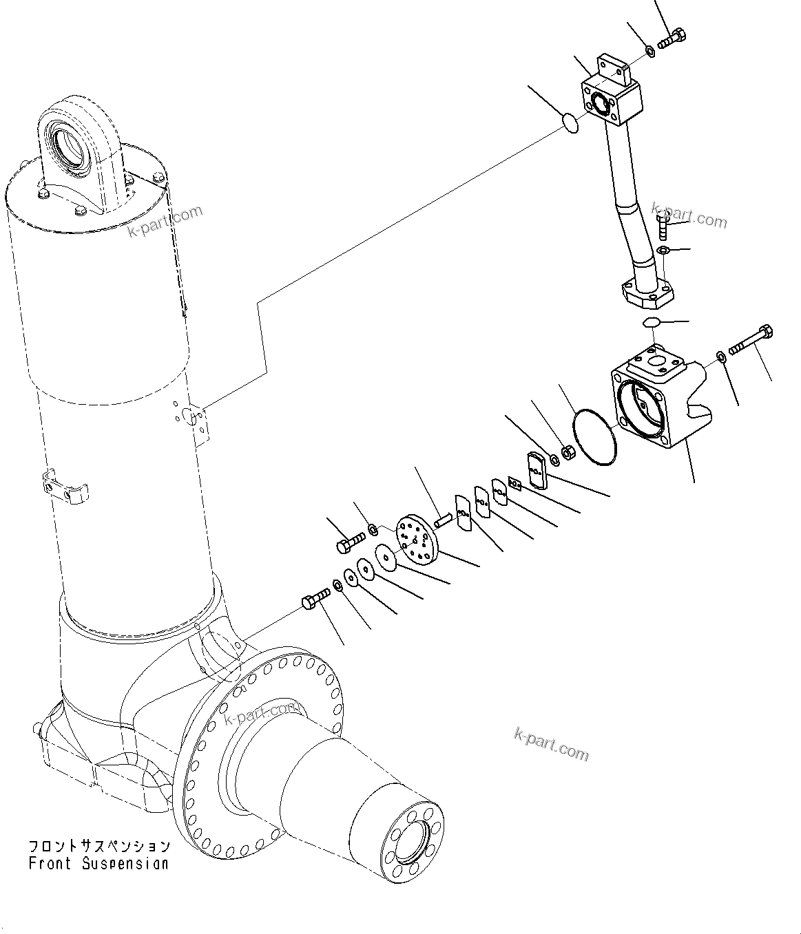 Komatsu parts book diagram for HD785-7 S/N 37001-UP: FRONT AXLE, SUSPENSION VALVE(#31800-)