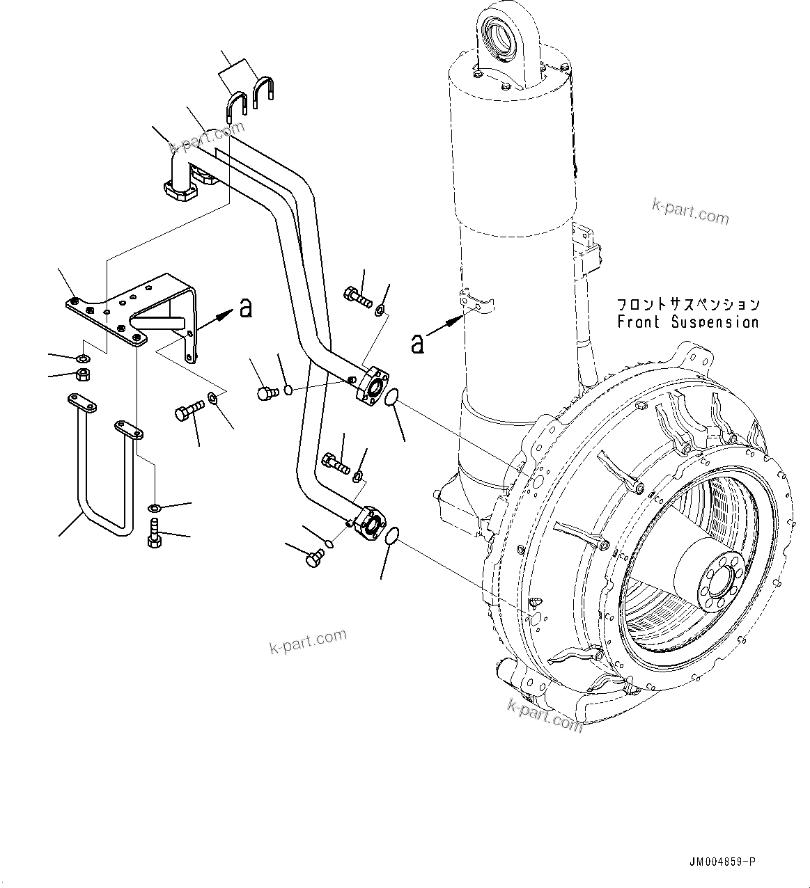 Komatsu parts book diagram for HD785-7 S/N 37001-UP: FRONT AXLE, BRAKE COOLER PIPING (2/2)(#31800-)