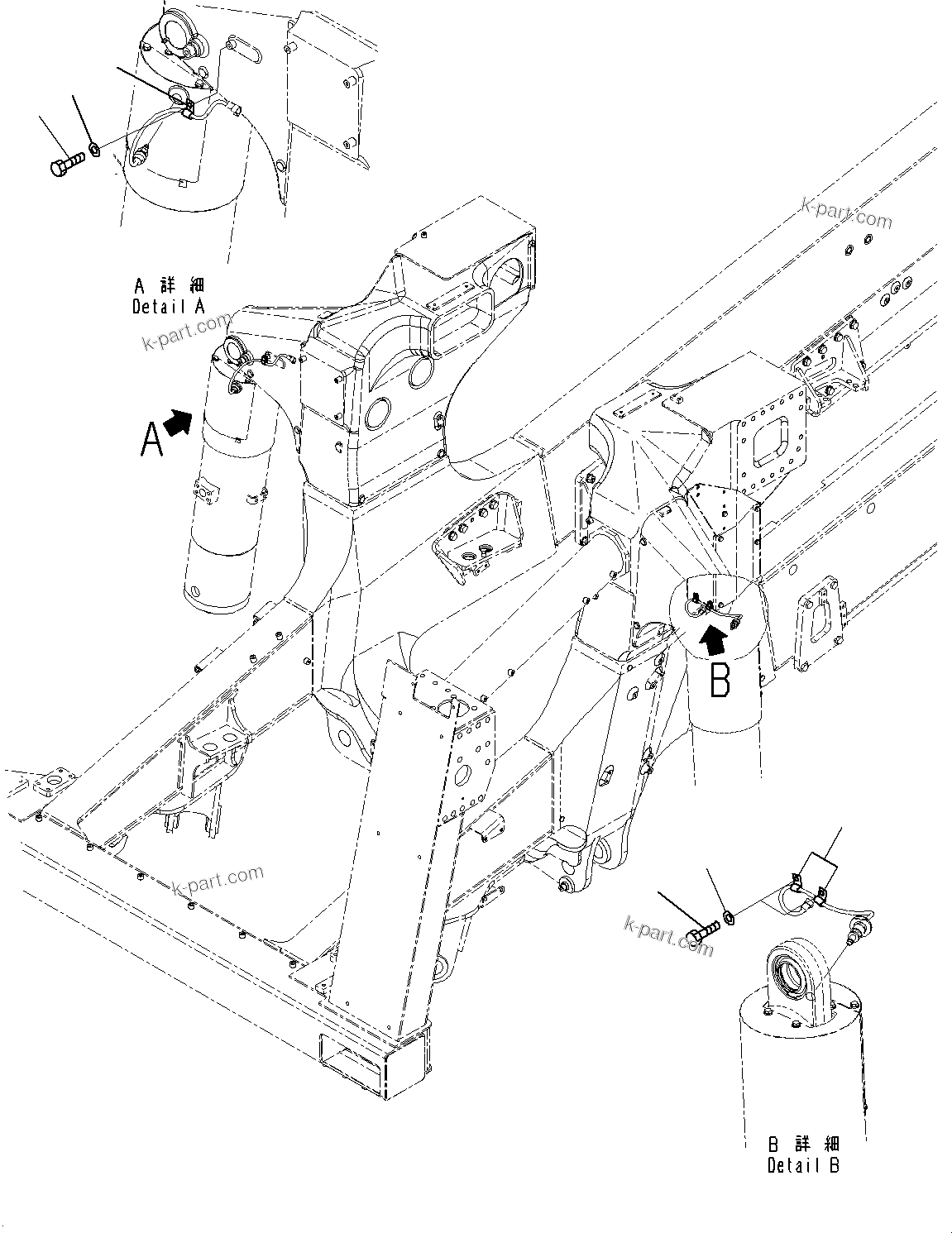 Komatsu parts book diagram for HD785-7 S/N 37001-UP: FRONT AXLE, CLIP(#31800-)