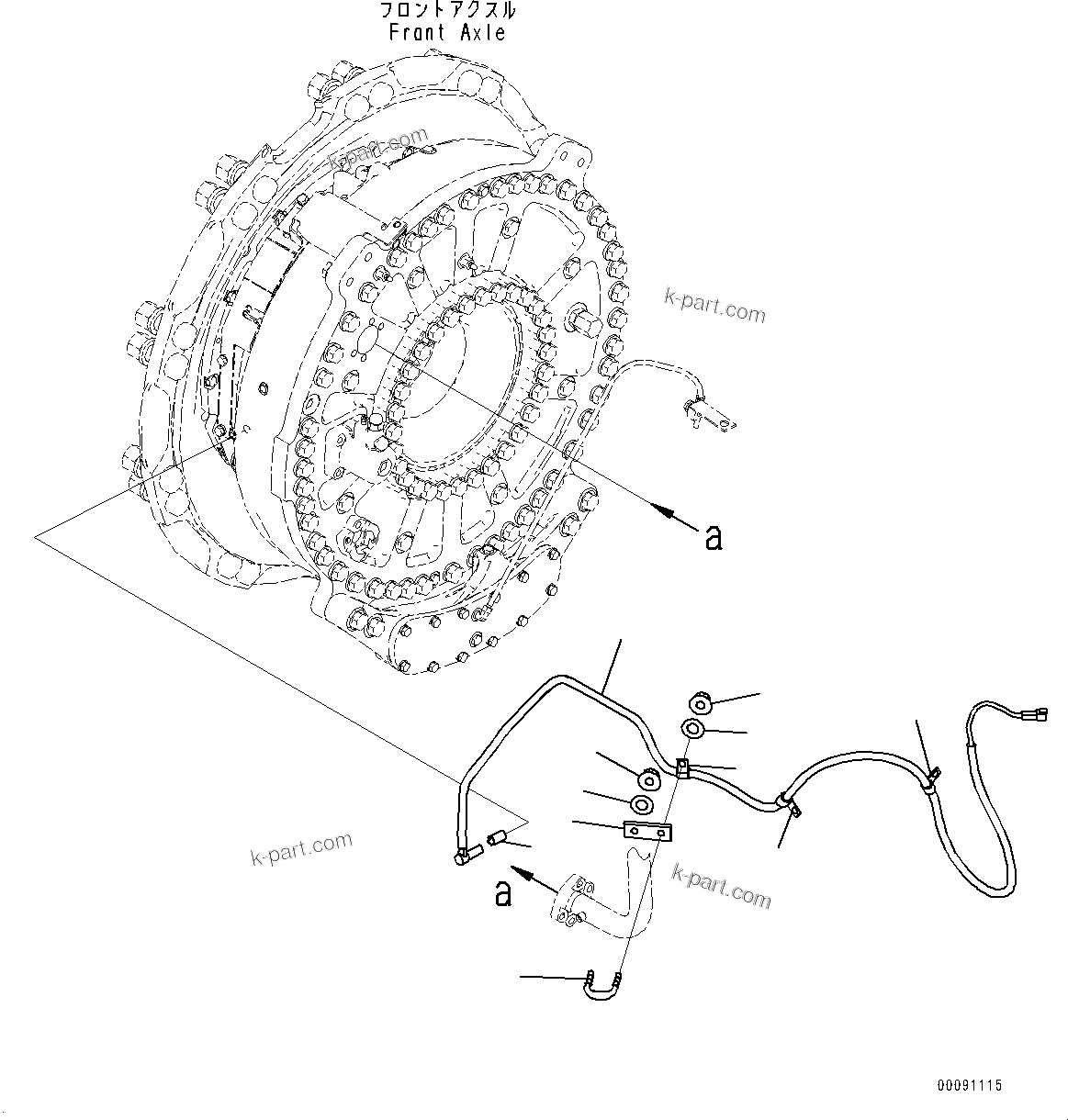 Komatsu parts book diagram for HD785-7 S/N 37001-UP: FRONT AXLE, ABS SENSOR, R.H.(#31800-)