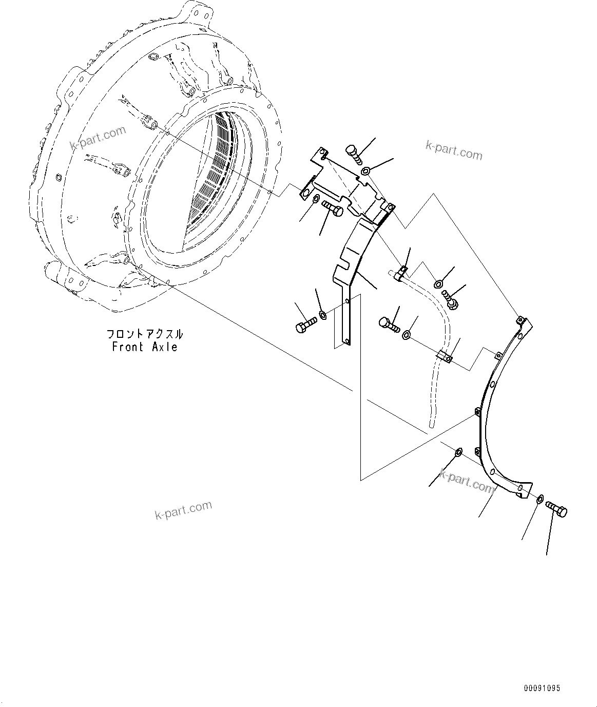 Komatsu parts book diagram for HD785-7 S/N 37001-UP: FRONT AXLE, COVER, L.H.(#31800-)