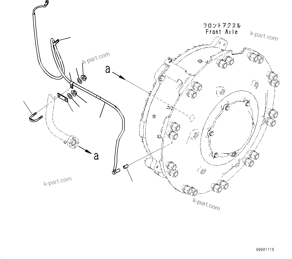 Komatsu parts book diagram for HD785-7 S/N 37001-UP: FRONT AXLE, ABS SENSOR, L.H.(#31800-)