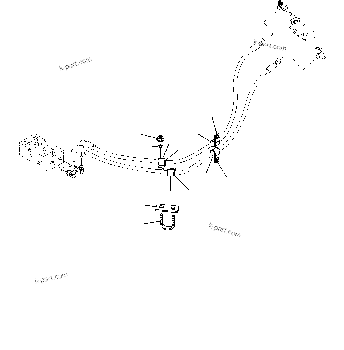 Komatsu parts book diagram for HD785-7 S/N 37001-UP: AUTOMATIC SUSPENSION PIPING, CLAMP(#30001-)