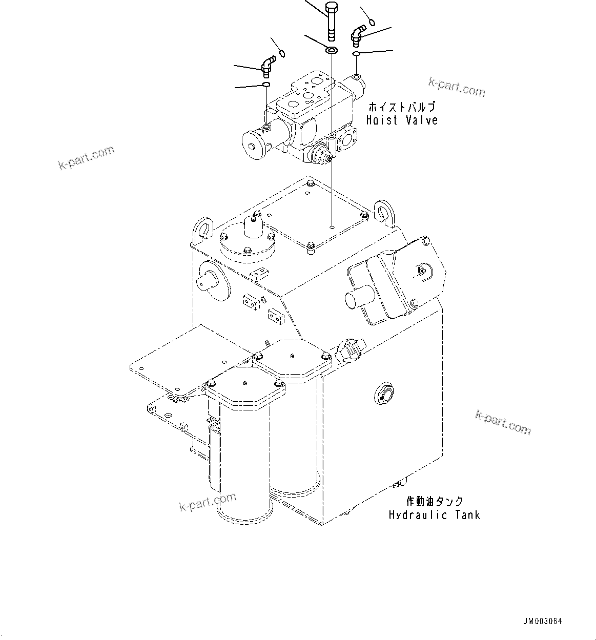 Komatsu parts book diagram for HD785-7 S/N 37001-UP: HYDRAULIC TANK, HOIST VALVE MOUNTING(#30001-)