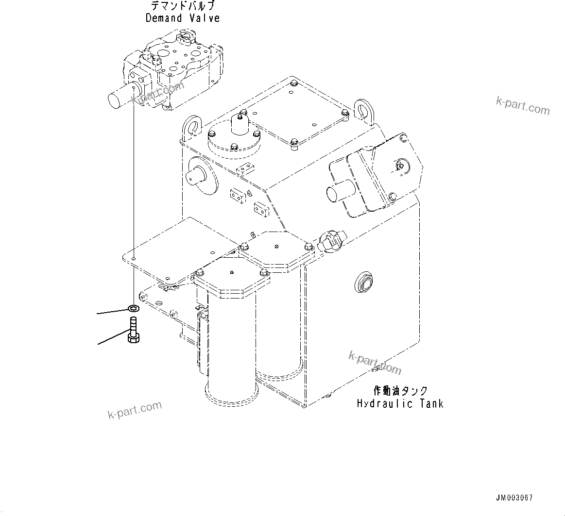 Komatsu parts book diagram for HD785-7 S/N 37001-UP: HYDRAULIC TANK, DEMAND VALVE MOUNTING(#30001-)