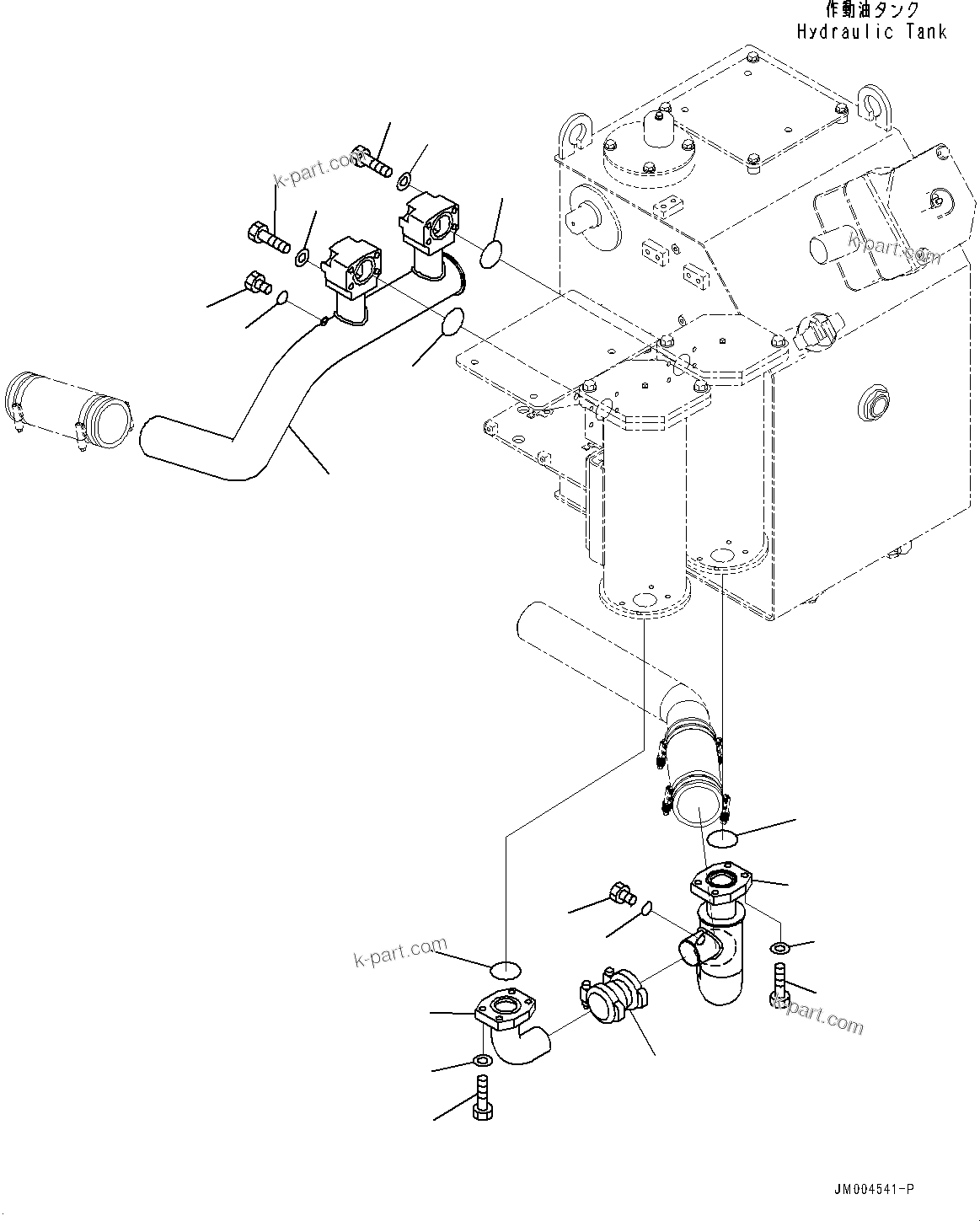 Komatsu parts book diagram for HD785-7 S/N 37001-UP: HYDRAULIC TANK, COOLANT PIPING(#30349-)